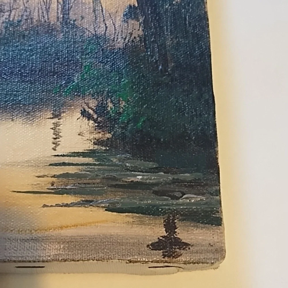 Serene Landscape Canvas Art in Green and Brown - Picture 3 of 9